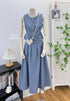 Casual Single Breasted Vest With Mid Length Skirts